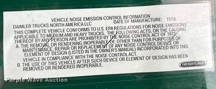 image for item FG1034 2017 Freightliner Cascadia 125 semi truck