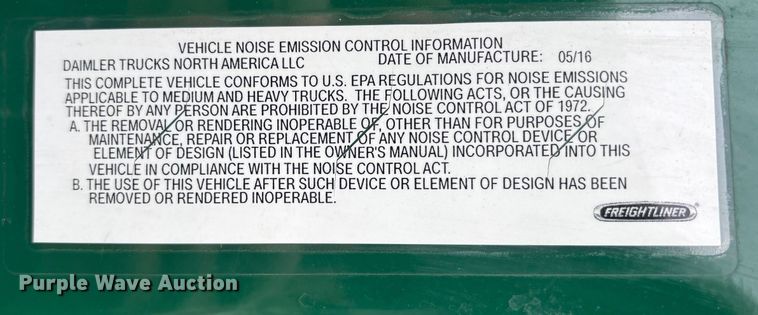 image for item FG1035 2017 Freightliner Cascadia 125 semi truck