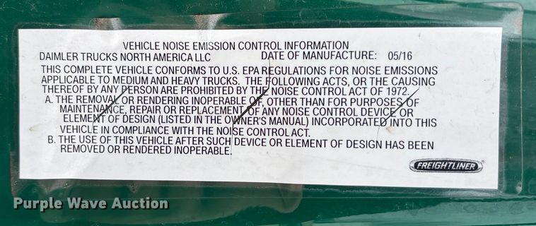 image for item FG1040 2017 Freightliner Cascadia 125 semi truck