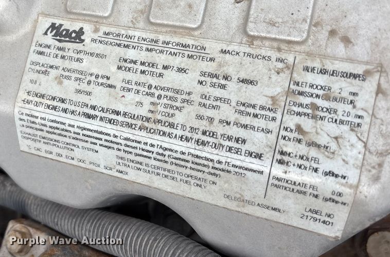 image for item FG1043 2013 Mack CXU613 semi truck