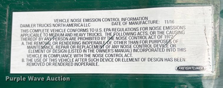 image for item FG1046 2017 Freightliner Cascadia 125 semi truck