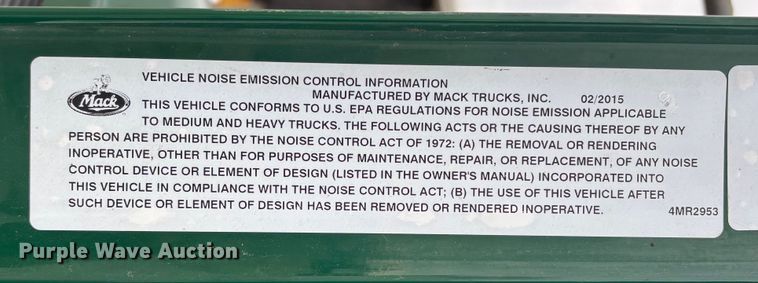 image for item FG1051 2016 Mack CXU613 semi truck