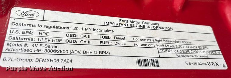 image for item FG1054 2011 Ford F350 Super Duty utility bed pickup truck