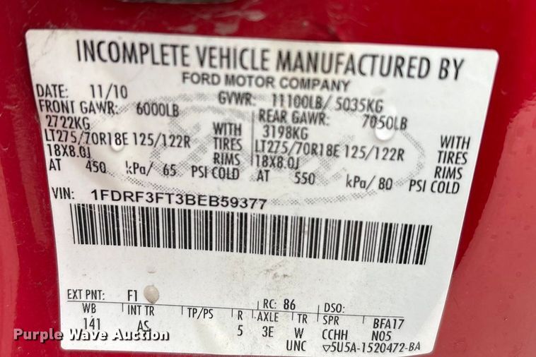 image for item FG1054 2011 Ford F350 Super Duty utility bed pickup truck