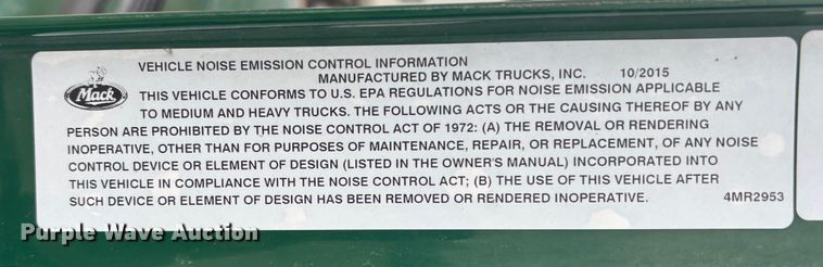 image for item FG1057 2016 Mack CXU613 semi truck