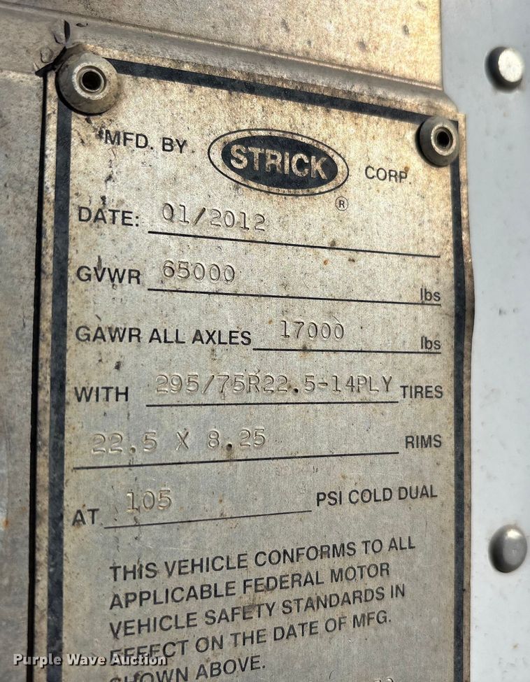 image for item FG1059 2013 Strick dry van trailer