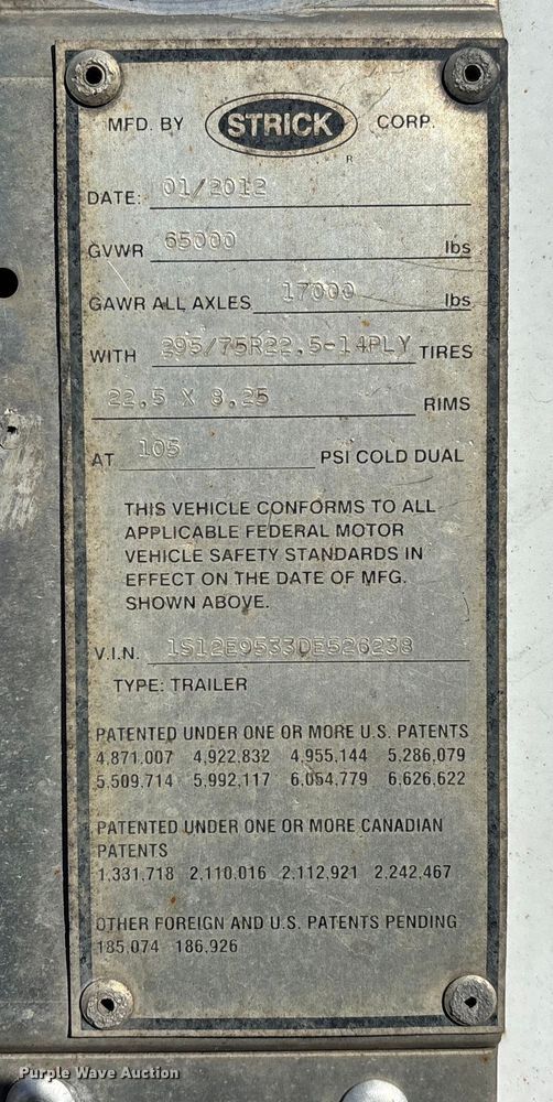 image for item FG1061 2013 Strick dry van trailer