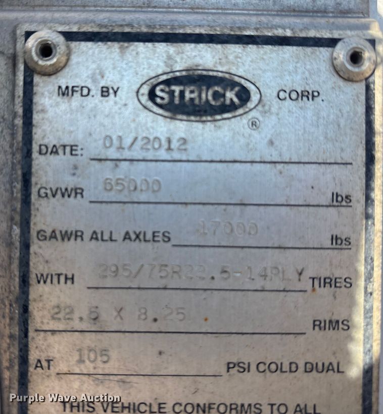 image for item FG1066 2013 Strick dry van trailer
