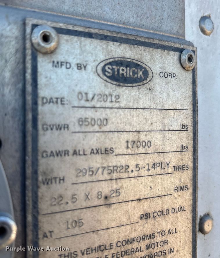 image for item FG1075 2013 Strick dry van trailer