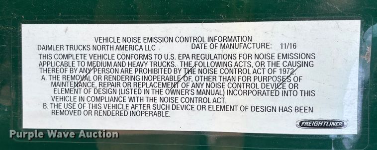 image for item FG1079 2017 Freightliner Cascadia 125 semi truck