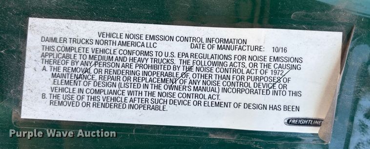 image for item FG1081 2017 Freightliner Cascadia 125 semi truck