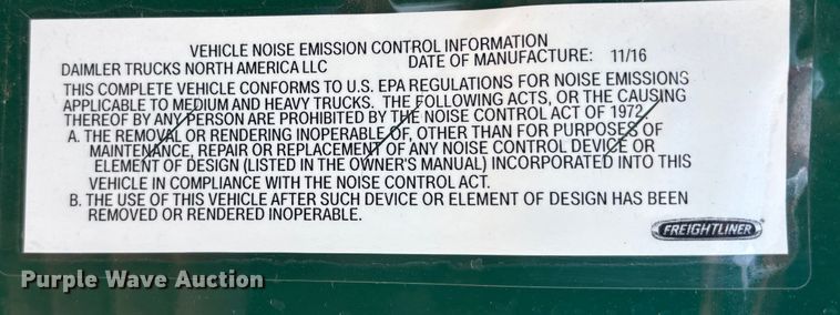 image for item FG1088 2017 Freightliner Cascadia 125 semi truck