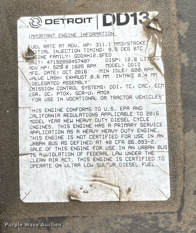 image for item FG1098 2017 Freightliner Cascadia 125 semi truck