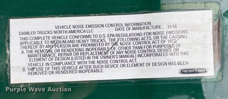 image for item FG1098 2017 Freightliner Cascadia 125 semi truck