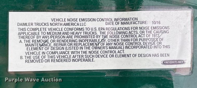 image for item FG1099 2017 Freightliner Cascadia 125 semi truck