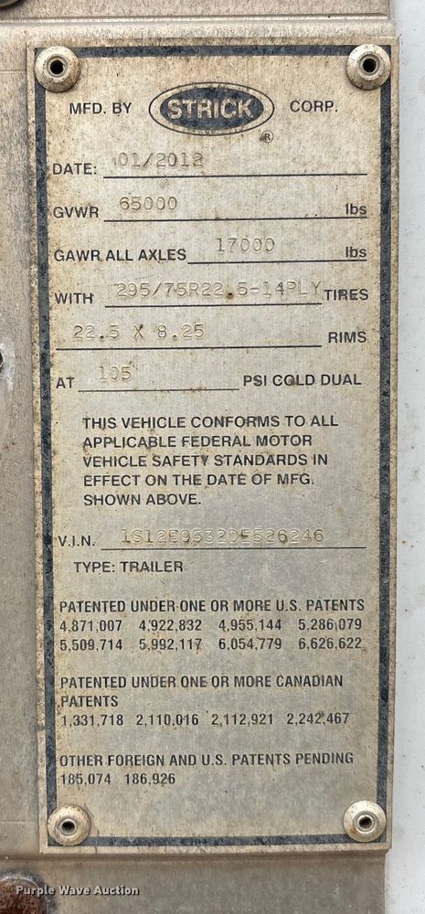 image for item FG1103 2013 Strick dry van trailer