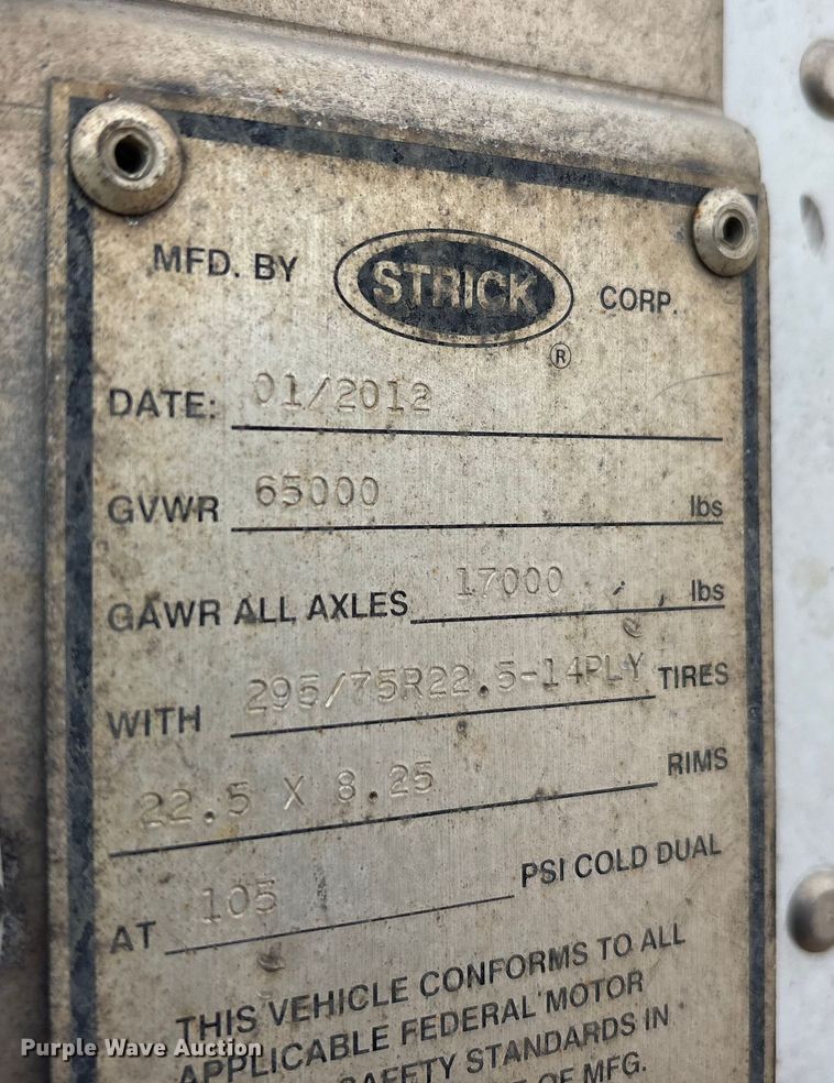 image for item FG1107 2013 Strick dry van trailer