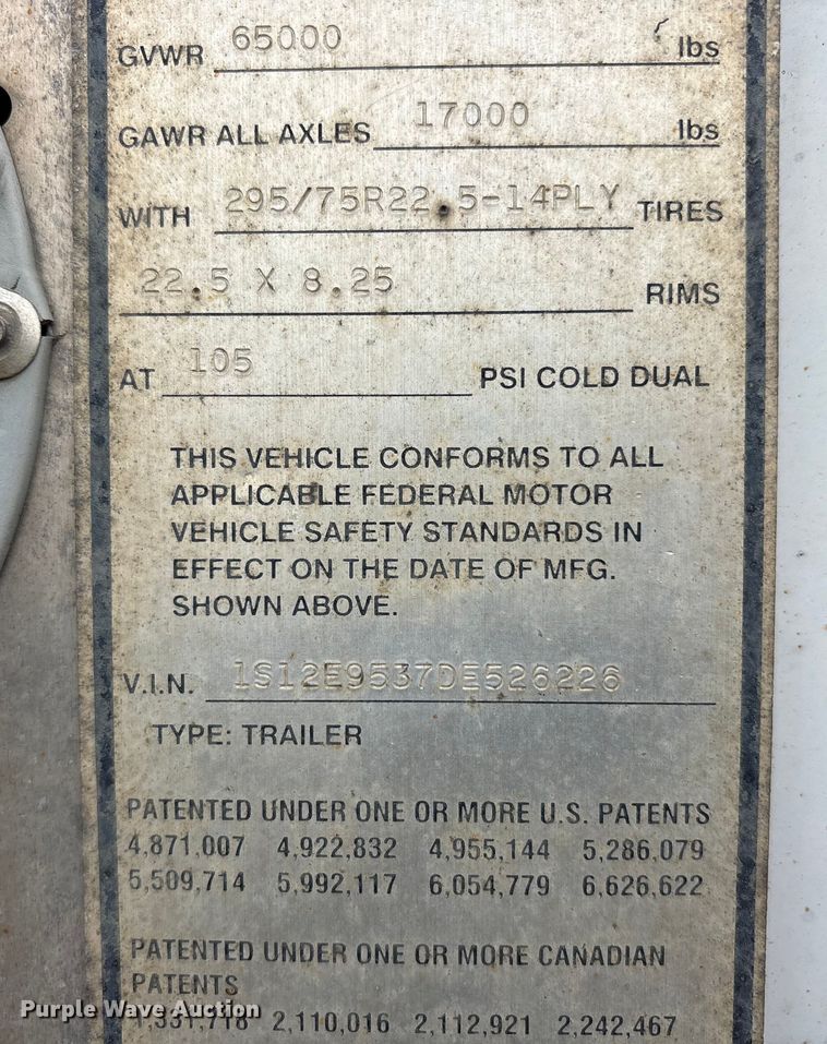 image for item FG1108 2013 Strick dry van trailer