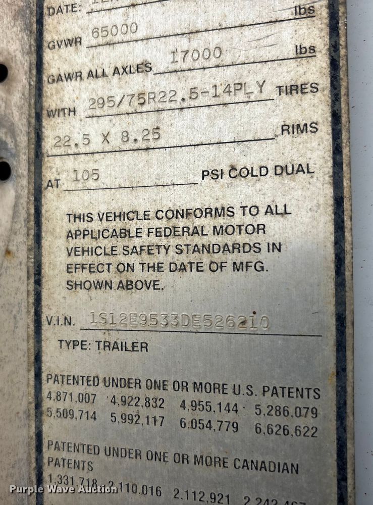 image for item FG1110 2013 Strick dry van trailer