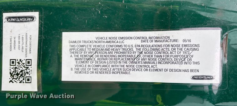 image for item FG1112 2017 Freightliner Cascadia 125 semi truck