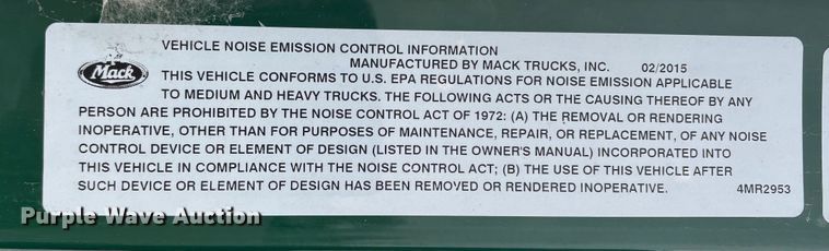 image for item FG1113 2016 Mack CXU613 semi truck