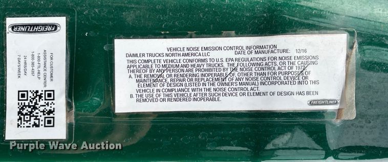 image for item FG1118 2017 Freightliner Cascadia 125 semi truck