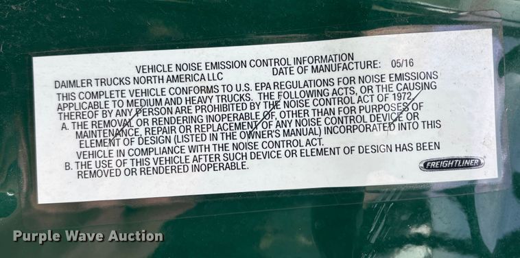 image for item FG1119 2017 Freightliner Cascadia 125 semi truck