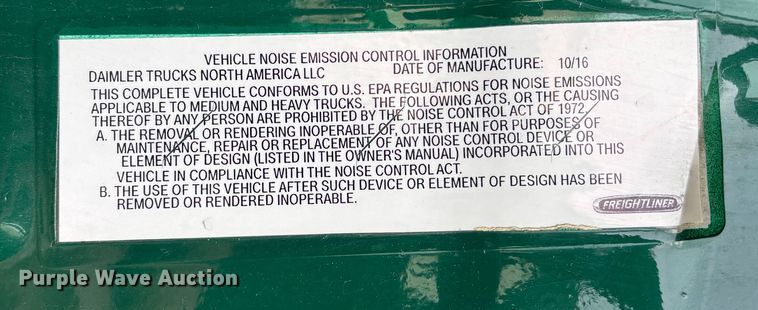 image for item FG1120 2017 Freightliner Cascadia 125 semi truck