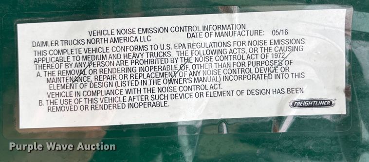 image for item FG1122 2017 Freightliner Cascadia 125 semi truck