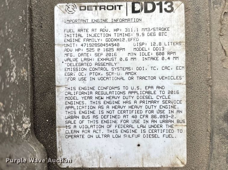 image for item FG1124 2017 Freightliner Cascadia 125 semi truck