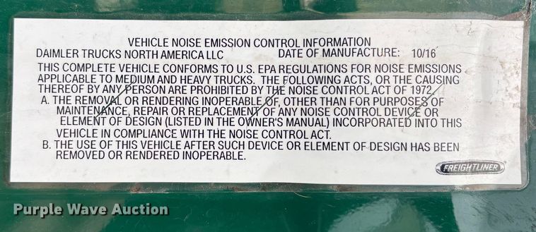 image for item FG1124 2017 Freightliner Cascadia 125 semi truck