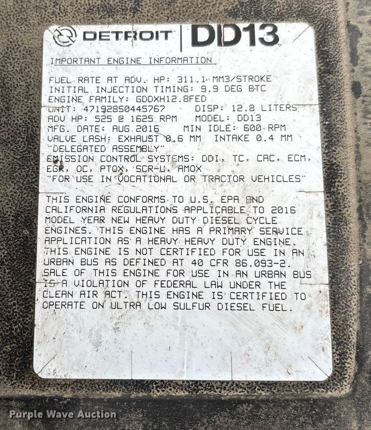 image for item FG1125 2017 Freightliner Cascadia 125 semi truck