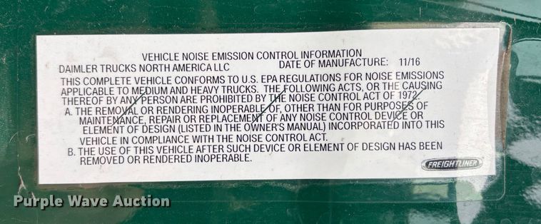 image for item FG1126 2017 Freightliner Cascadia 125 semi truck