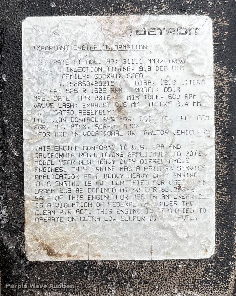 image for item FG1127 2017 Freightliner Cascadia 125 semi truck