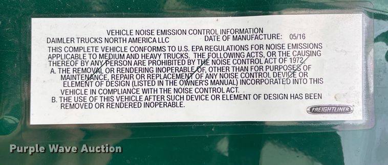 image for item FG1127 2017 Freightliner Cascadia 125 semi truck