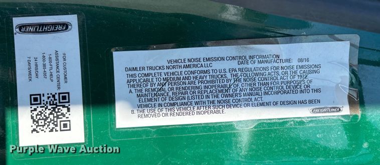 image for item FG1134 2017 Freightliner Cascadia 125 semi truck