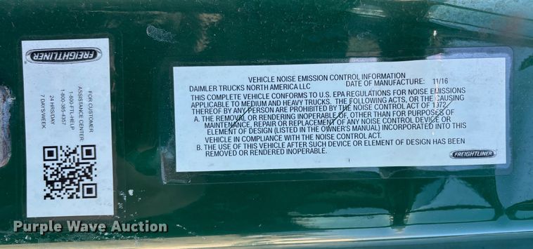 image for item FG1138 2017 Freightliner Cascadia 125 semi truck