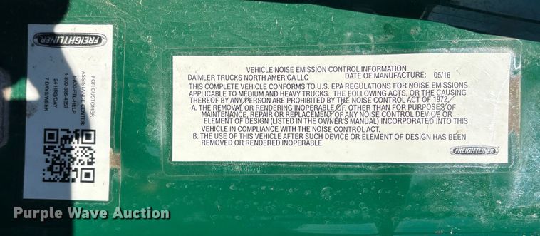 image for item FG1140 2017 Freightliner Cascadia 125 semi truck