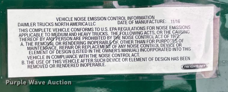 image for item FG1145 2017 Freightliner Cascadia 125 semi truck