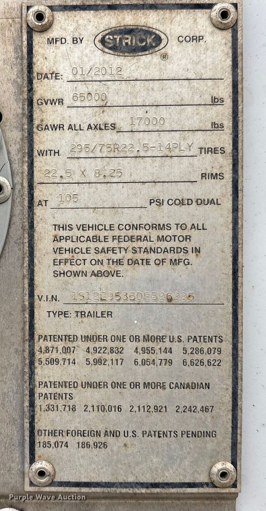 image for item FG1148 2013 Strick dry van trailer