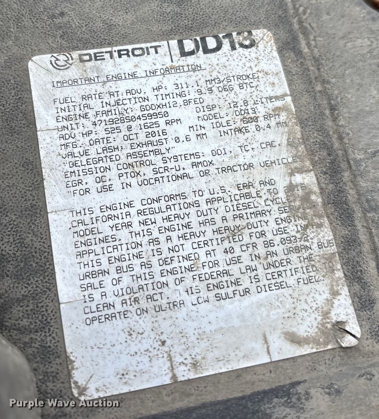 image for item FK1224 2017 Freightliner Cascadia 125 semi truck