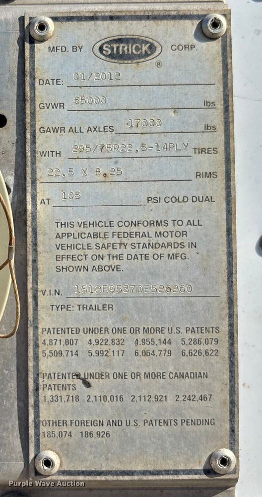 image for item FK1229 2013 Strick dry van trailer