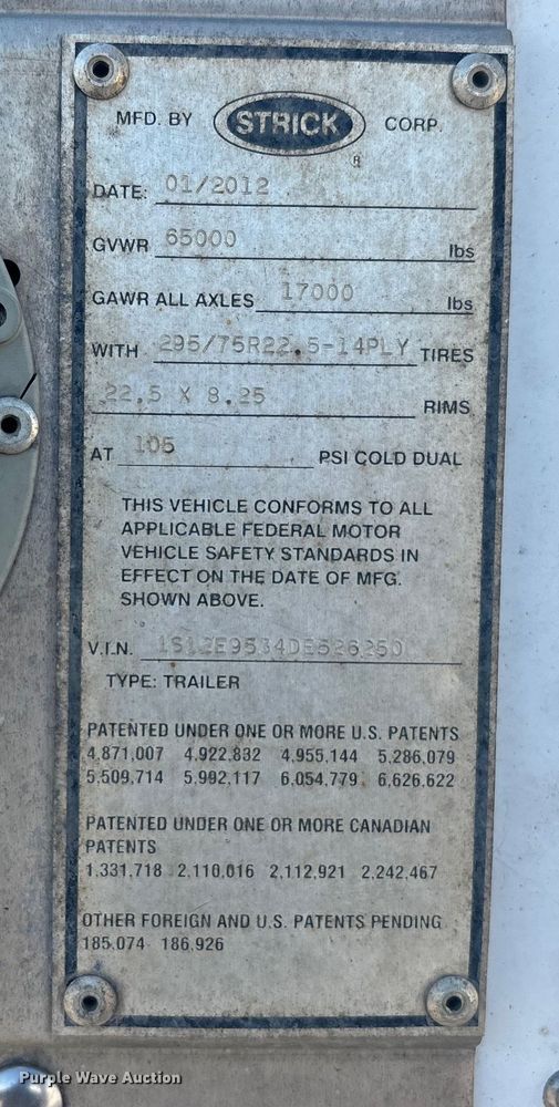 image for item FK1230 2013 Strick dry van trailer