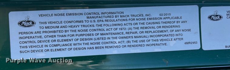 image for item YA2280 2016 Mack CXU613 semi truck