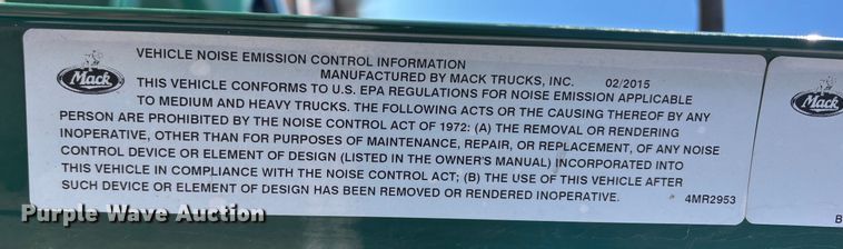 image for item YA2286 2016 Mack CXU613 semi truck