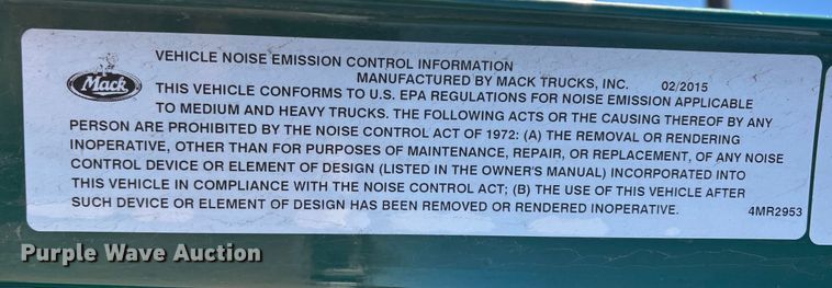 image for item YA2287 2016 Mack CXU613 semi truck