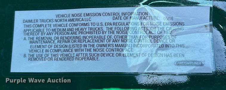 image for item YA2291 2017 Freightliner Cascadia 125 semi truck