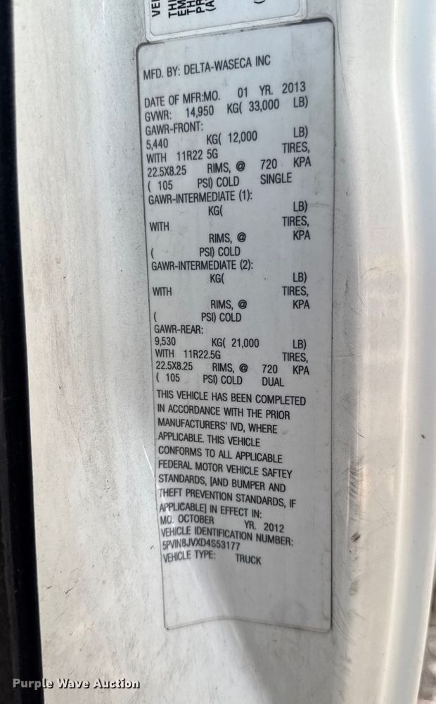 image for item YA2304 2013 Hino 338 box truck