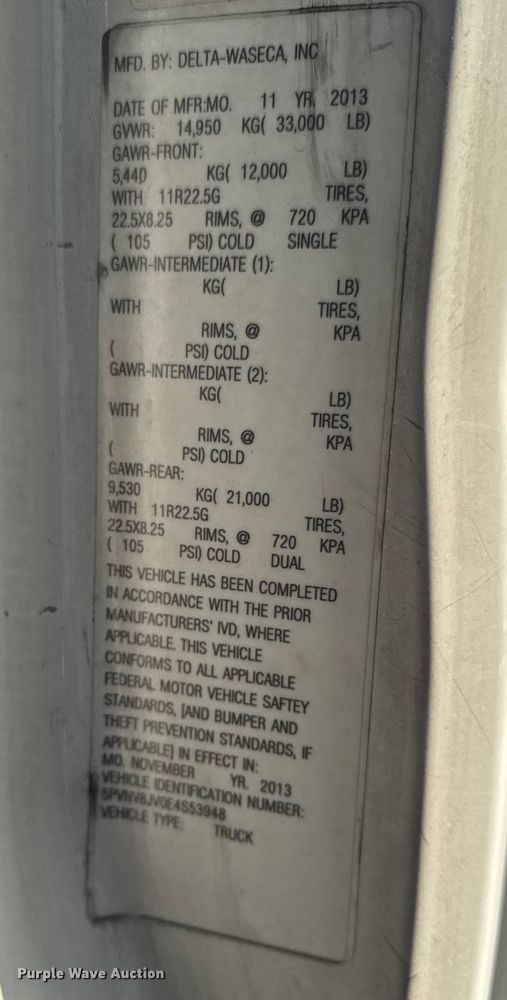 image for item YA2306 2014 Hino 338 box truck