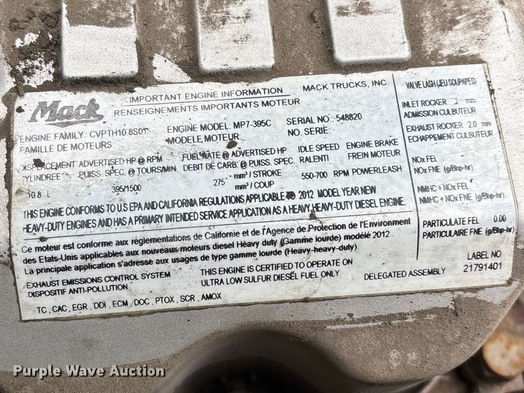 image for item YA2308 2013 Mack CXU613 semi truck